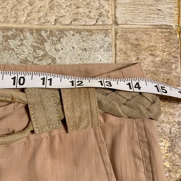 ECI New York Tan Capris Matching Suede Braid Belt - Picture 9 of 13